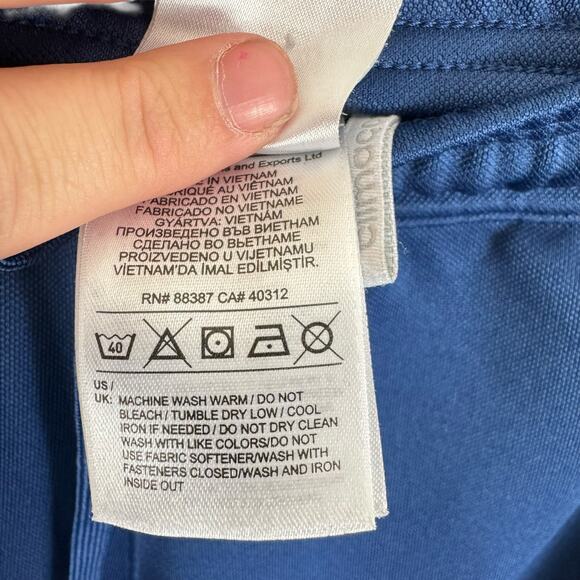 Adidas Tiro 17 Blue Three Stripe Climacool Drawstring Tapered Trainer Pants Sz M - Picture 7 of 8